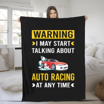 Discover Warning Auto Racing Automotive Autosport Fleece Blankets