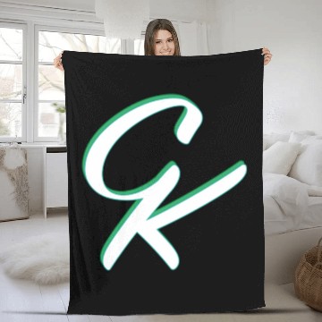 Discover CK ligature white green Fleece Blankets