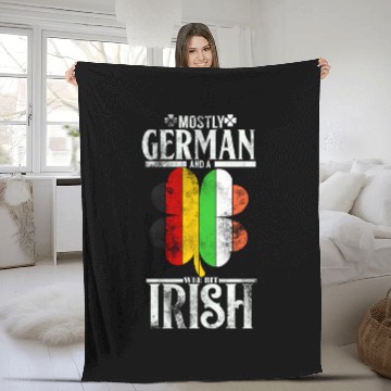 Discover Funny German A Wee Bit Irish Pub Germany Gifts Fleece Blankets