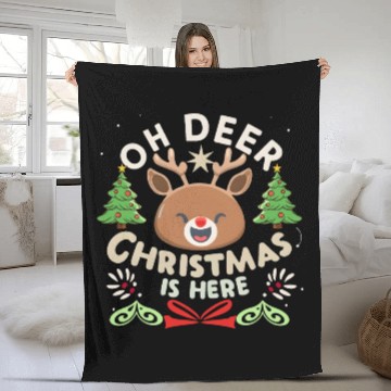Discover Oh Deer Christmas Is Here Fleece Blankets