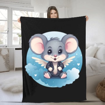 Discover Mouse Angel Wings Rat Fleece Blankets