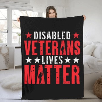 Discover Disabled Veteran Military Soldier Army USA Fleece Blankets