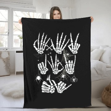 Discover Skeleton Hand Fleece Blankets