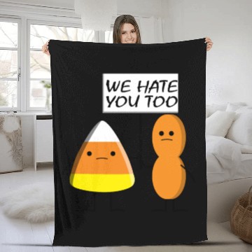 Discover Candy Corn and Circus Peanut, Cute and Sassy Candy Fleece Blankets