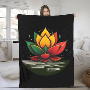 Discover Reggae Lotus Fleece Blankets