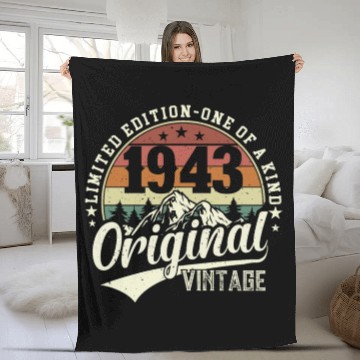 Discover 1943 Vintage Birthday Surprise Fleece Blankets