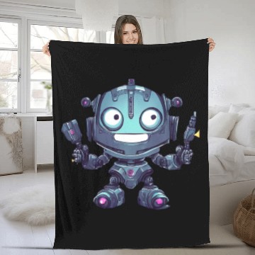Discover The beautiful space robot Fleece Blankets