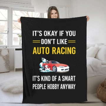 Discover Smart People Auto Racing Automotive Autosport Fleece Blankets