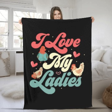 Discover I Love My Ladies Chicken Hen Farmer Fleece Blankets