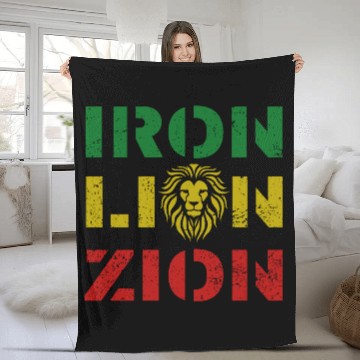 Discover iron lion zion Fleece Blankets