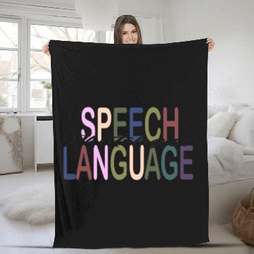 Discover Speech Language Pathologist - Color Text Fleece Blankets