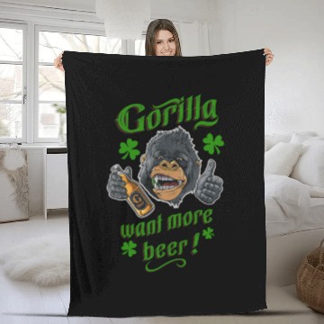 Discover Saint Patrick's Day - Gorilla Want More Beer Fleece Blankets