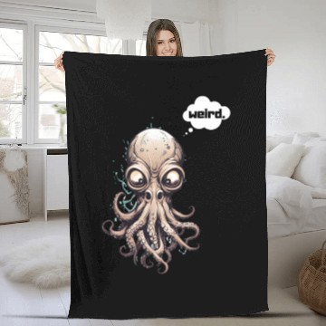 Discover Octopus with nose - weird. Fleece Blankets
