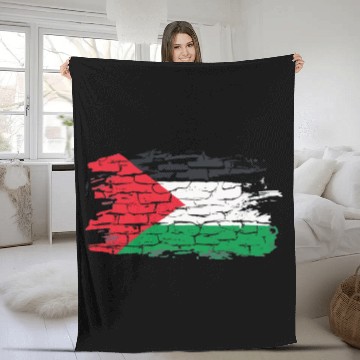 Discover Palestine Flag Graffiti Art Fleece Blankets