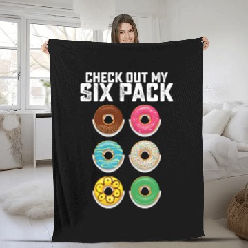 Discover Check Out My Six Pack Donut Gym Workout Fitness Fleece Blankets