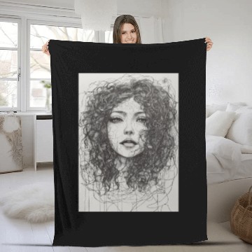 Discover Sketch of a the manifestation of anxiety Fleece Blankets