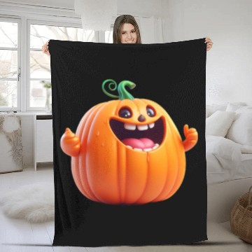 Discover Funny Pumpkin Fleece Blankets