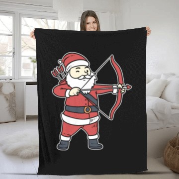 Discover Santa Clause Archery Sport Enthusiast Gift Fleece Blankets