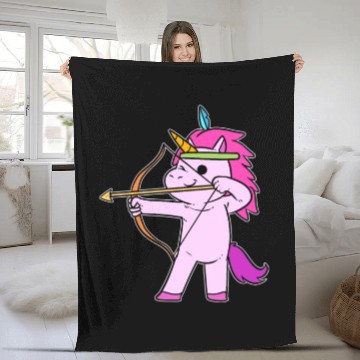 Discover Unicorn Archery Athletic Person Gift Fleece Blankets