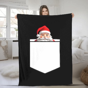 Discover Fake Pocket snata claus Fleece Blankets