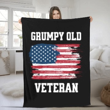 Discover grumpy old veteran Fleece Blankets