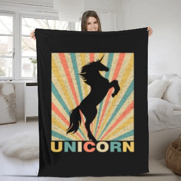 Discover UNICORN RETRO STYLE Fleece Blankets
