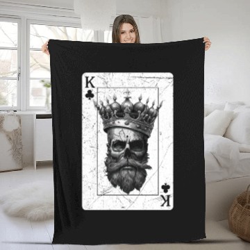Discover Card Game Gothic Halloween Poker Creepy Fleece Blankets