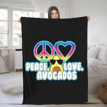 Discover PEACE LOVE AVOCADO Fleece Blankets