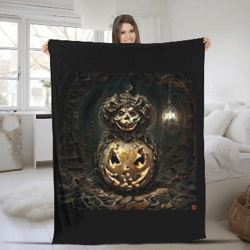 Discover halloween pumpkin Fleece Blankets