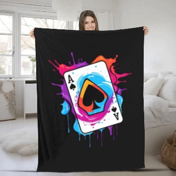 Discover Ace Of Spades Fleece Blankets