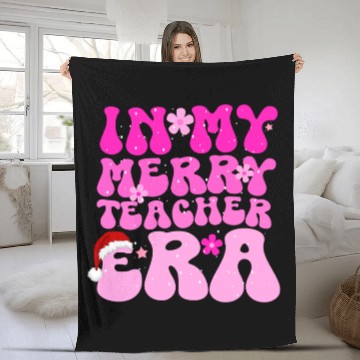 Discover In my teacher era funny christmas education Fleece Blankets