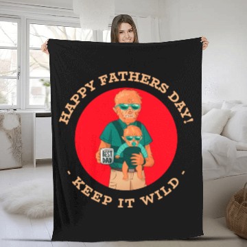 Discover WEREWOLF DAD HALLOWEEN HAPPY FATHERS DAY WITH KID Fleece Blankets
