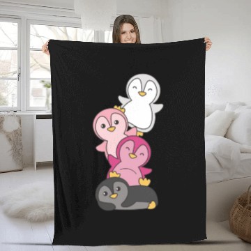 Discover Transfem Flag Pride Lgbtq Cute Penguin Fleece Blankets
