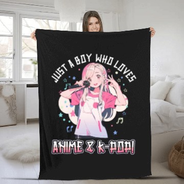 Discover Just a Boy who loves Anime and K-Pop Fleece Blankets