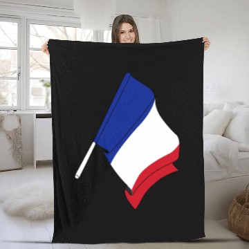 Discover France flag Fleece Blankets