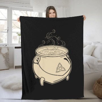 Discover Boiling Magic Cauldron Illustration Fleece Blankets