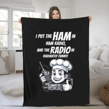 Discover Radiantly Funny Amateur Ham Radio Operator Chef Fleece Blankets