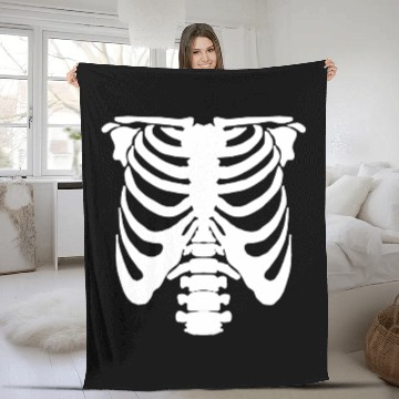 Discover Skeleton Rib Cage Halloween Fleece Blankets