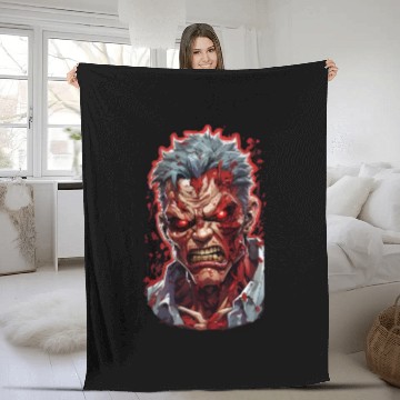 Discover Anime red angry zombie Fleece Blankets