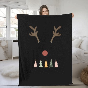 Discover Cute Reindeer Christmas Fleece Blankets