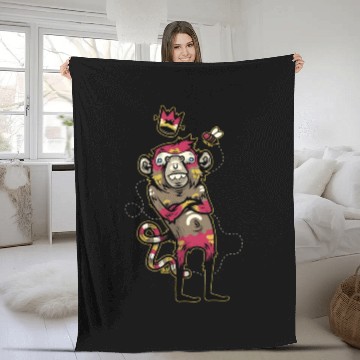 Discover Monkey Bee Fleece Blankets