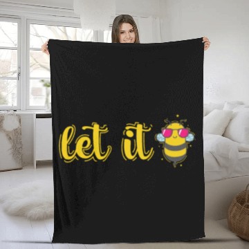 Discover Let it Bee Animals Nature Fleece Blankets