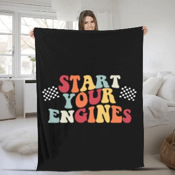 Discover Start Your Engines Racer Retro Racing Start Engine Fleece Blankets