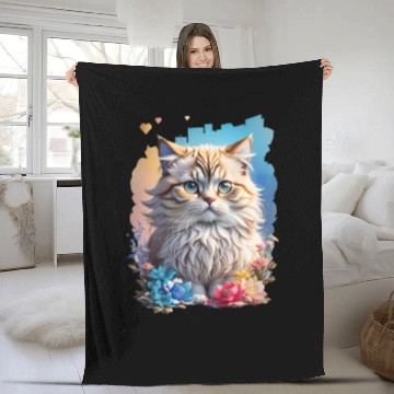 Discover Persian Cat Fleece Blankets