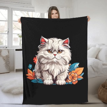 Discover Persian Cat Fleece Blankets
