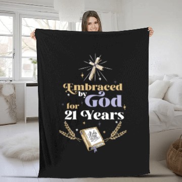 Discover Embraced By God For 21 Years 21st Birthday Fleece Blankets
