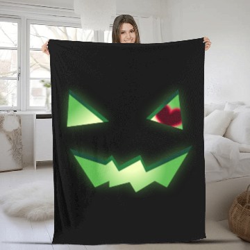 Discover Glowing Green See-Through Jack-O-Lantern w/ Heart Fleece Blankets