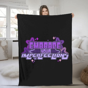 Discover Embrace Your Imperfections Positivity Quote Y2K Ae Fleece Blankets