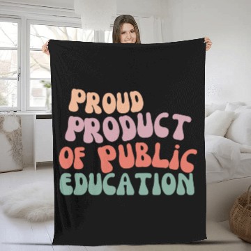 Discover Proud product of public education Fleece Blankets