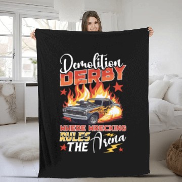 Discover Demo Derby Demolition Derby Demolition Derby Lover Fleece Blankets